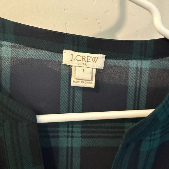J. Crew Plaid Blouse - Teal and Black - Picture 2 of 3